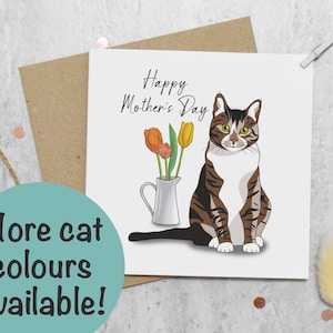 Carte de fête des mères chat, carte de fête des mères, carte pour maman chat, fête des mères chat, carte de fête des mères pour amoureux des chats, carte de fête des mères pour maman chat