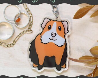 Guinea Pig Keyring, Magnet or Pin Badge, Guinea Pig Keychain, Keyring for Guinea Pig Owner, Guinea Pig Mum, Guinea Pig Dad, Guinea Pig Gift