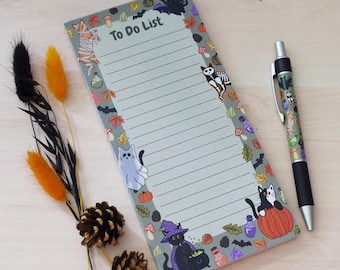 Magnetic Halloween Cat To Do List Notepad