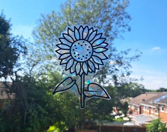 Sunflower Suncatcher Window Sticker, Flower Window Sticker, Suncatcher Window Decoration, Flower Window Decal