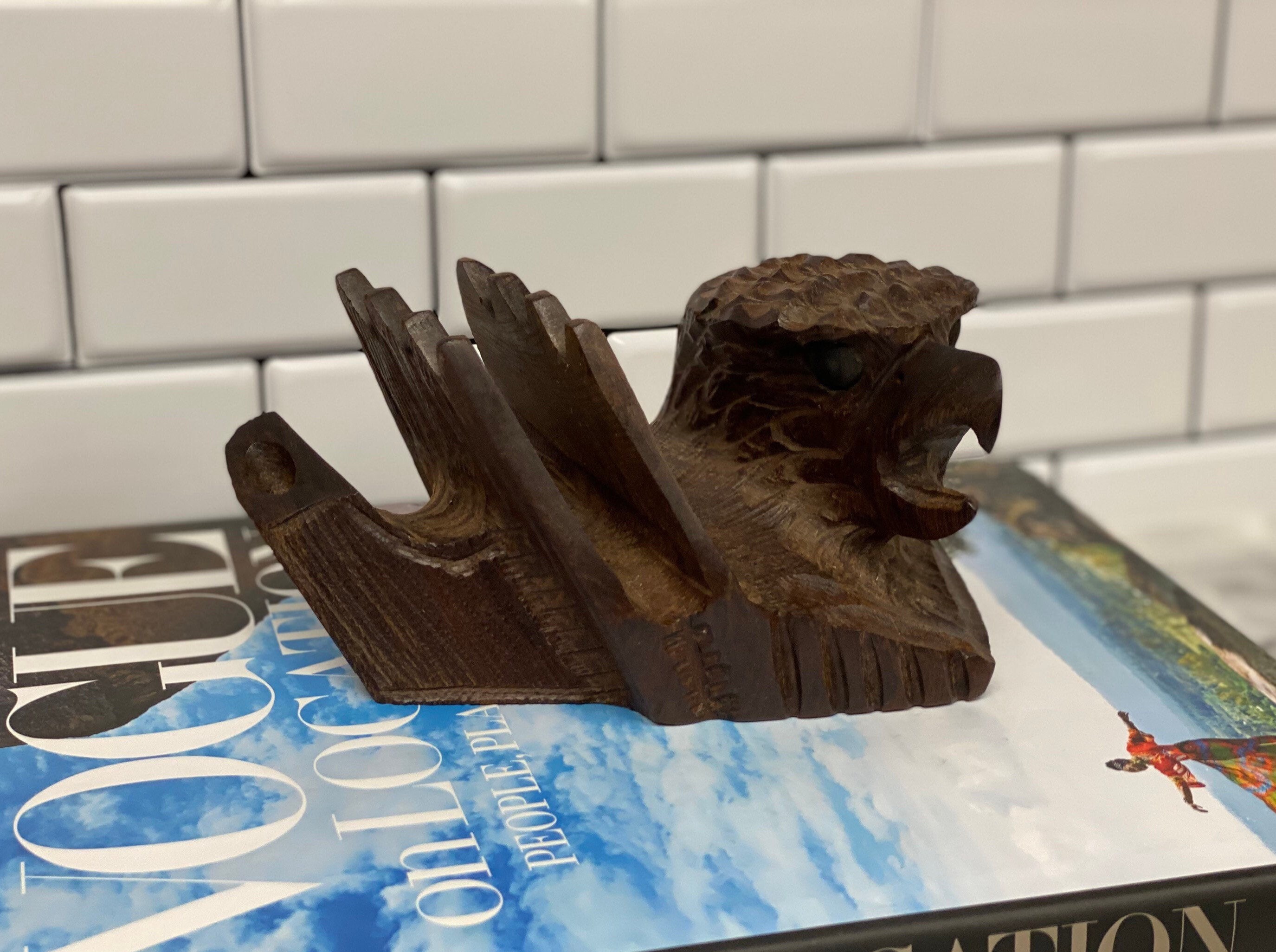 Ironwood Eagle Desk Organizer Mail Holder Pen Holder Etsy