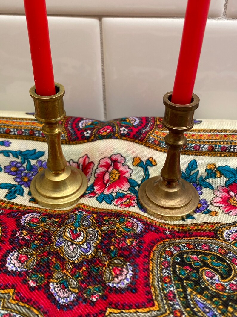 Norway Oslo Pair of Miniature Norwegian Steen and Strom Candlestick Holders Brass Dollhouse Candlesticks