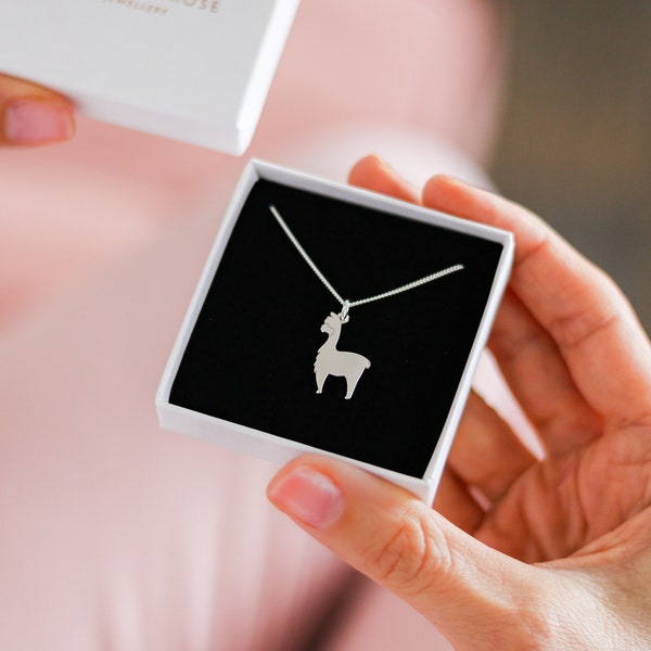 Alpaca Necklace in Sterling Silver, Alpaca Jewellery Gifts, Llama Necklace, Gift For Her