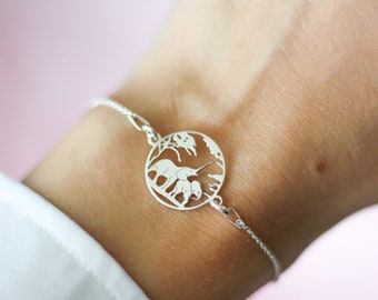 Elephant Bracelet in Sterling Silver, Good Luck Gift