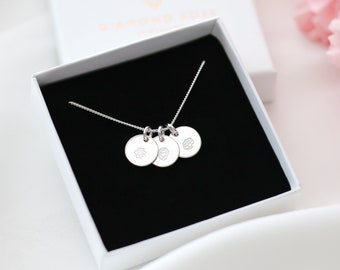 Birth Month Flower Necklace, Sterling Silver, Flower Pendant, Family Necklace