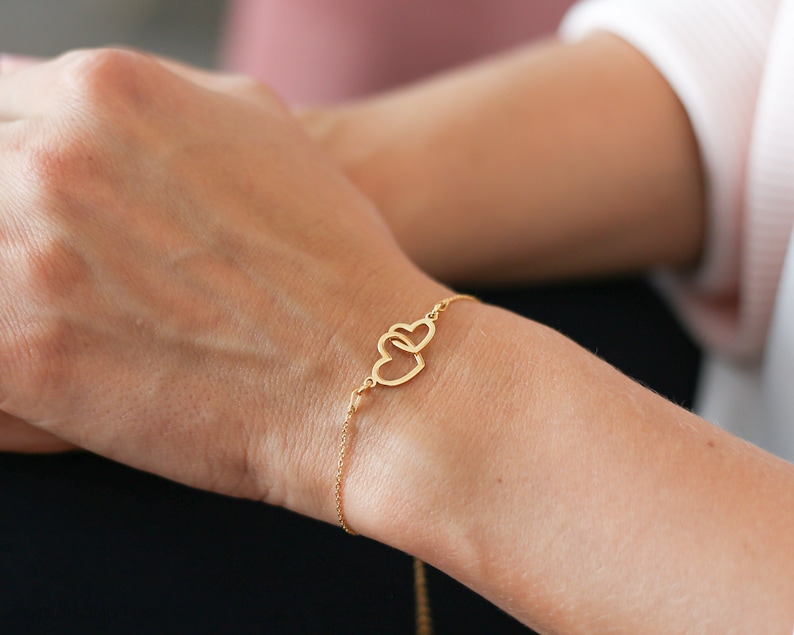 Heart Charm Bracelet Mother /& Daughter Gift