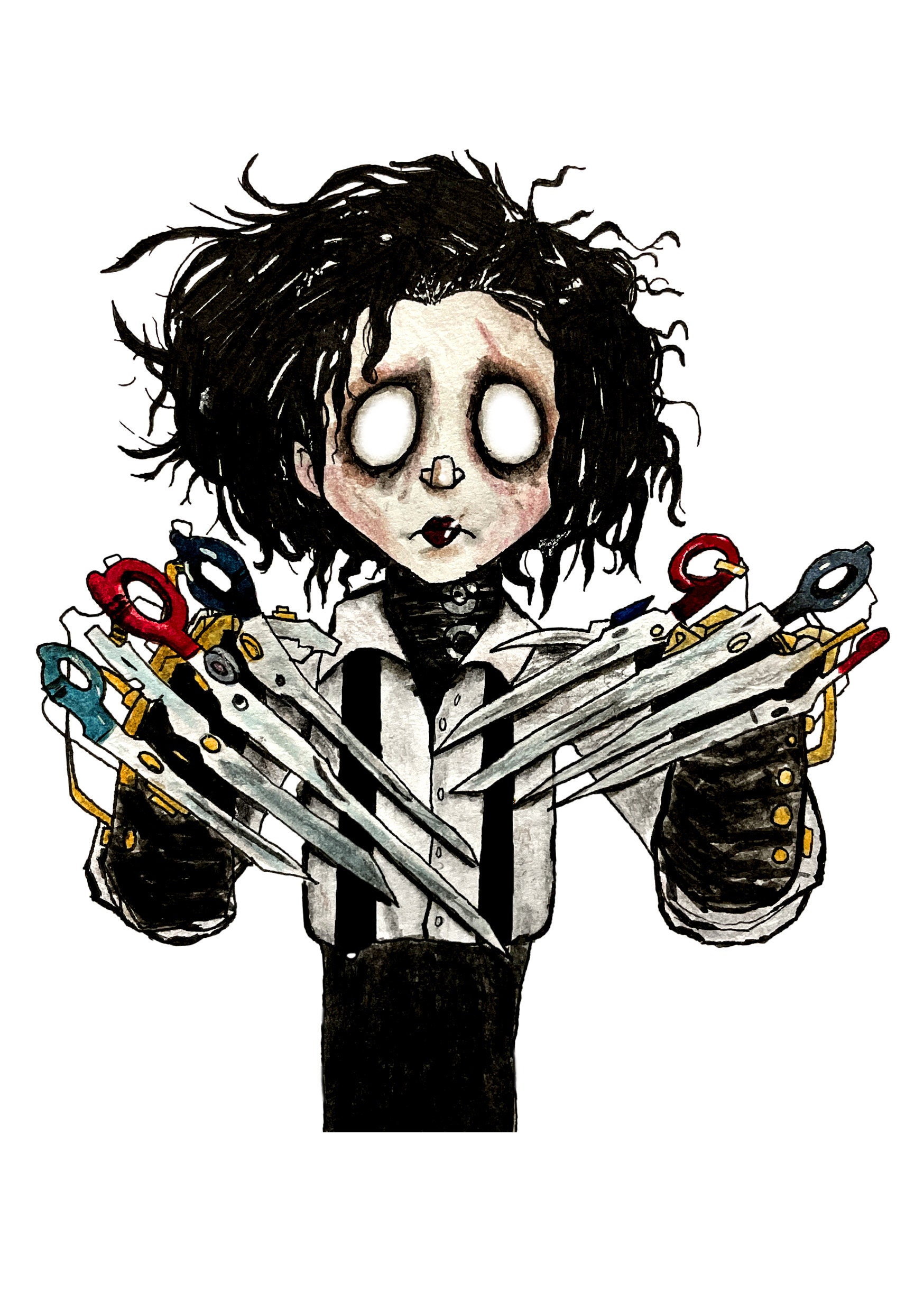 Edward Scissorhands Painting Art Print A5 Etsy