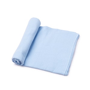 Handmade soft summer muslin swaddle blanket, 100% Oeko-tex cotton, 120x120 cm image 1