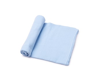 Handmade soft summer muslin swaddle blanket, 100% Oeko-tex cotton, 120x120 cm