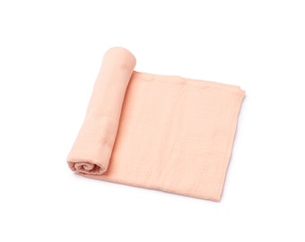 Handmade soft summer muslin swaddle blanket, 100% Oeko-tex cotton, 120x120 cm
