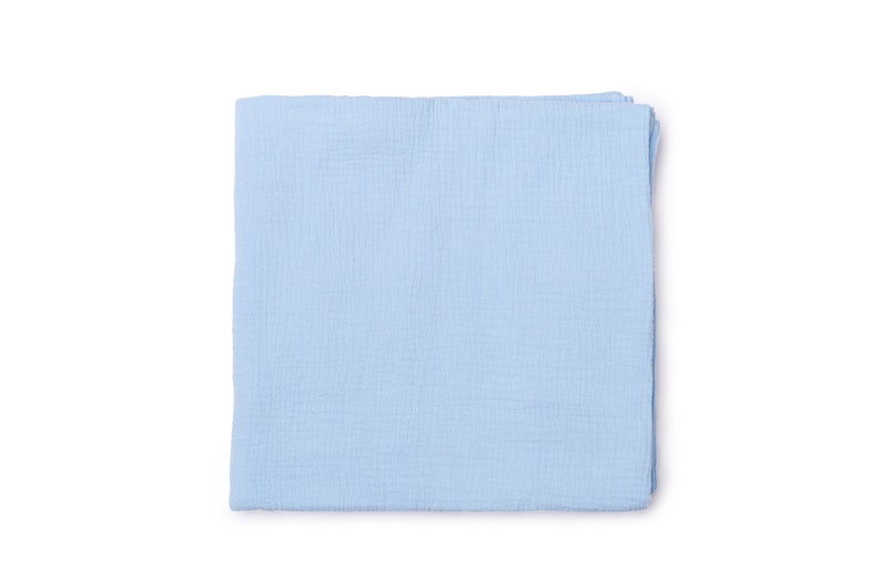Handmade soft summer muslin swaddle blanket, 100% Oeko-tex cotton, 120x120 cm image 2