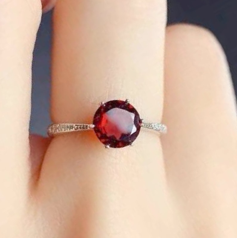 Anniversary Ring,925 Sterling Silver Ring,Typical Handmade Ring Natural Garnet Ring Gift For Her,Gift Ring Engagement Ring Wedding Ring