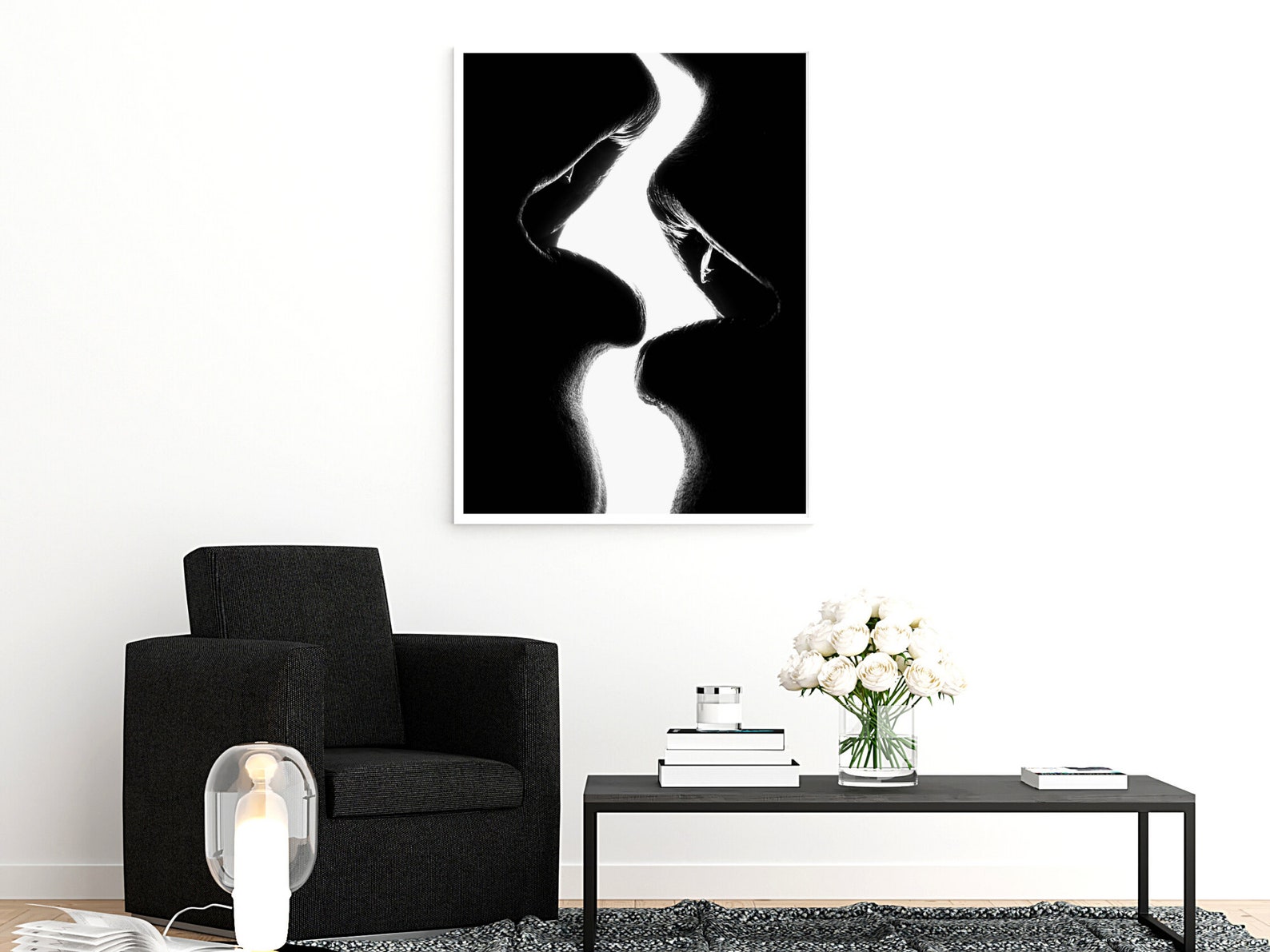 Lovers abstract print sensual couple wall art print Etsy