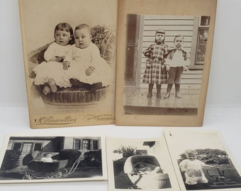 Vintage Photo Album with School Pictures of Children (c.1930s