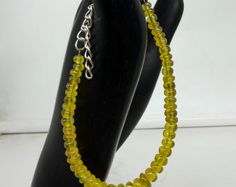 Yellow Sapphire Bracelet 4–5mm Round Smooth Gemstone Beaded Bracelet Sterling Silver Clasp September Birthstone