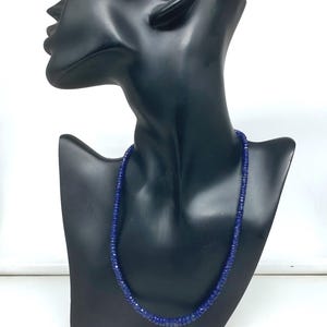 Blue Sapphire Beaded Necklace | AAA+ Faceted Gemstone Beads | Gold Filled Clasp | Elegant September Birthstone Jewelry Gift
