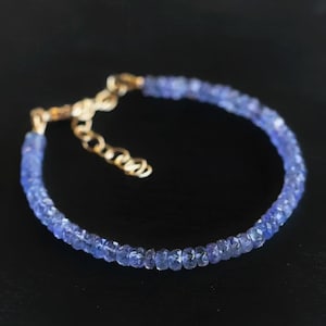 AAA+ Tanzanite Beaded Bracelet 4-5mm | Authentic Natural Gemstone Jewelry