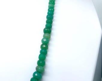 Natural Multi Chrysoprase Beaded Necklace – 7-8mm Round Faceted Beads – AAA+ Quality – Handmade Gemstone Jewelry – Healing Crystal Gift