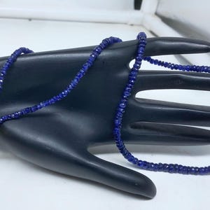 Blue Sapphire Beaded Necklace | AAA+ Faceted Gemstone Necklace | Gold-Filled Clasp | Elegant Single Strand Jewelry | September Birthstone