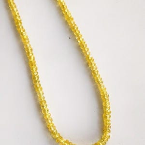 Handcrafted Yellow Sapphire Necklace – 4-5mm Round Faceted Natural Gemstone Strand, Luxury Jewelry for Special Occasions and Birthdays