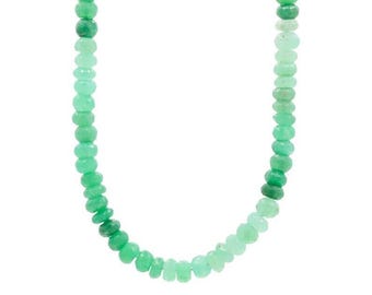 Chrysoprase Healing Necklace - 4-5mm Round Faceted Beads - Elegant Handmade Jewelry for Women