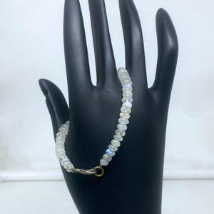 Elegant Rainbow Moonstone Bracelet | Minimalist Gemstone Jewelry | Healing Crystal Gift for Women | Handmade Natural Beaded Bracelet