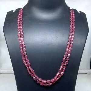 Real Ruby Oval Beaded Necklace | 4-5mm Natural Gemstone Jewelry | Handmade Minimalist Necklace | 20 Inches