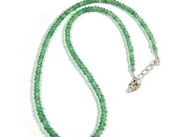 Natural russian  Emerald Round Smooth Beaded Necklace | 4-5mm AAA+ Quality Gemstone Jewelry