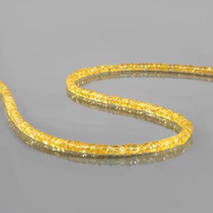 Luxury Yellow Sapphire Necklace – 4-5mm Round Faceted Gemstones, Natural Handcrafted Beaded necklace Jewelry, Ideal for Birthstone Gifts