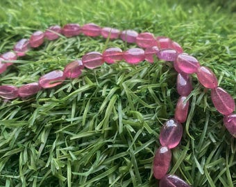 Natural Ruby Necklace - AAA+ Quality 8mm Smooth Oval Beads | Handmade Genuine Ruby Gemstone Jewelry