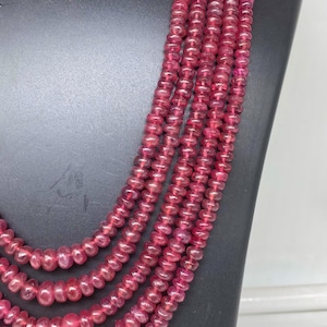 Real Ruby Round Beaded Necklace 4-5mm | Natural Gemstone Jewelry for Everyday Wear | Handmade Minimalist Necklace | 20 inches