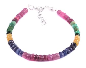 Multicolor Gemstone Bracelet for Women, Chakra Healing Beaded Bracelet, Handmade Jewelry Gift, Rainbow Crystal Bracelet for Her