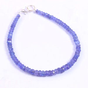 Elegant Tanzanite Beaded Bracelet | 4-5mm Natural Gemstone Jewelry | Unisex Bracelet