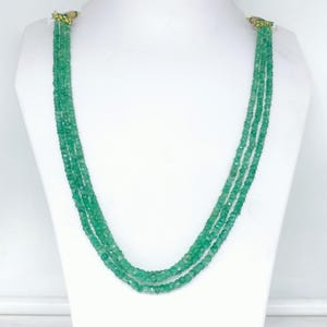 Beryl Emerald Bead Necklace – 20 Inches – 4-5mm Faceted Green Gemstone – Natural Beryl Jewelry – Elegant May Birthstone Gift