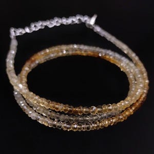 Natürliche schattierte Citrin Runde Facettierte Perlen Halskette - AAA + Qualität Edelsteine - November Kristall Schmuck für Frauen