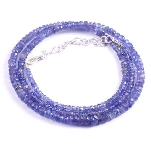 Premium Tanzanite Necklace for Women – 4-5mm AAA+ Round Faceted Gemstones – Handmade Jewelry Gift for Birthdays or Weddings