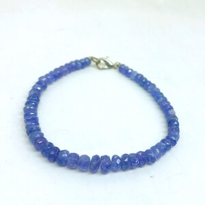 Natural Tanzanite Gemstone Bracelet | 4-5mm Beads | Healing & Elegant Blue Jewelry