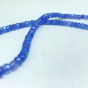 Premium Tanzanite Necklace for Women – 4-5mm AAA+ Round Faceted Gemstones – Handmade Jewelry Gift for Birthdays or Weddings
