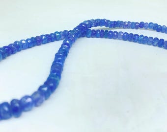 Premium Tanzanite Necklace for Women – 4-5mm AAA+ Round Faceted Gemstones – Handmade Jewelry Gift for Birthdays or Weddings