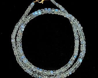 Handmade Moonstone Necklace | Rainbow Moonstone Beads | Boho Gemstone Jewelry | Gift for Her | Crystal Energy Necklace