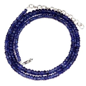 Blue Sapphire Beaded Necklace - Delicate Layered Gemstone Necklace for Women - Natural Stone Jewelry