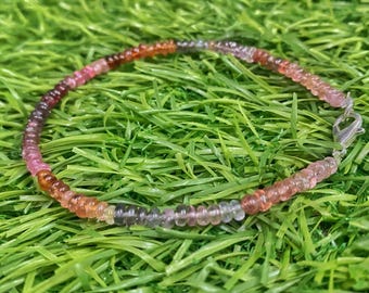 Natural Multi Color Tourmaline Bracelet, Delicate Gemstone Jewelry, October Birthstone Gift, Dainty Handmade Beaded Strand