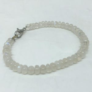 Natural Moonstone Beaded Bracelet - Delicate White Gemstone Bracelet for Women - Minimalist Crystal Jewelry