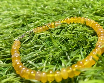Natural Yellow Sapphire Beaded Bracelet - Faceted Gemstone Bracelet for Women - Delicate Gold Jewelry