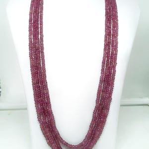 Genuine Ruby Round Beaded Necklace 4-5mm | Natural Red Gemstone Jewelry | Handmade Minimalist Necklace for Everyday Elegance | 20 Inches