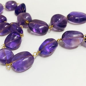 Amethyst Gemstone Necklace - Round Faceted Beads in AAA+ Quality - February Birthstone Jewelry - Purple Healing Crystal Necklace for Women