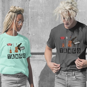 Tango Instruments T-Shirt | Tango Music T-Shirt | Dancer Gift | Tango Clothing | Tango Top | Tango Orchestra T-Shirt