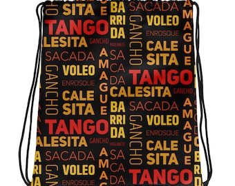 Tango Steps Drawstring Bag: Dancer Gift, Milonga Essential