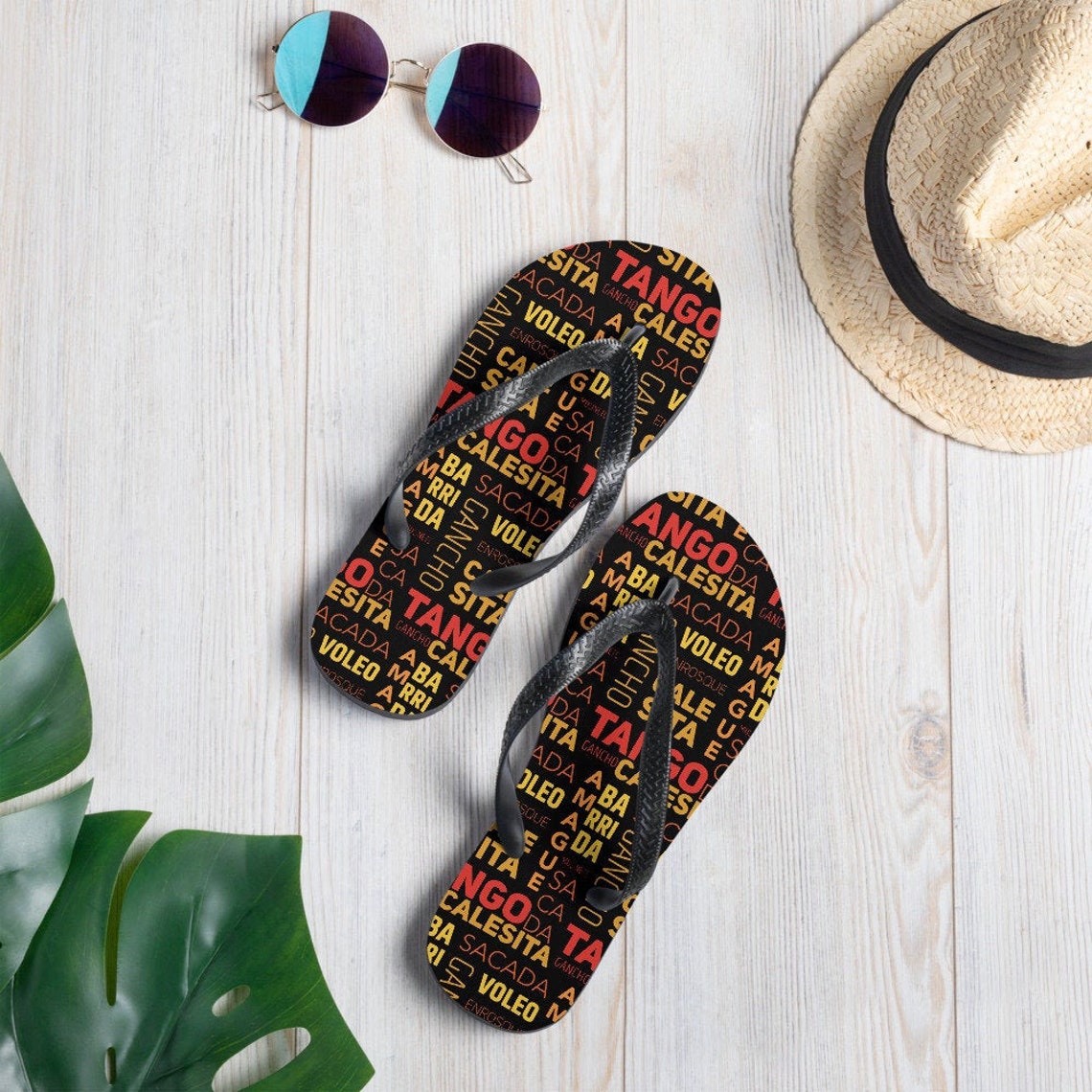 rainbow tango flip flops