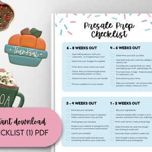 Holiday Presale Planning Checklist - Home Bakery - Digital Download - Cookie Business Worksheet - For Cookiers